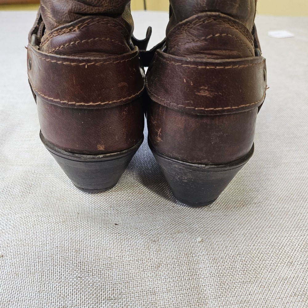 Dingo Mens Brown Leather Western Harness Boots Pointed Toe DT327 Size 8 M - Picture 8 of 14